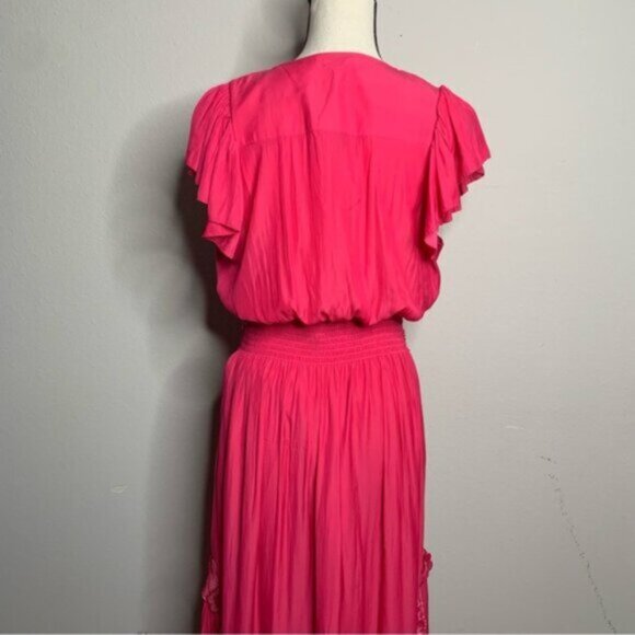 NWT Ramy Brook Lenna Pink Embellished Short Sleeve Maxi Dress - Picture 13 of 17